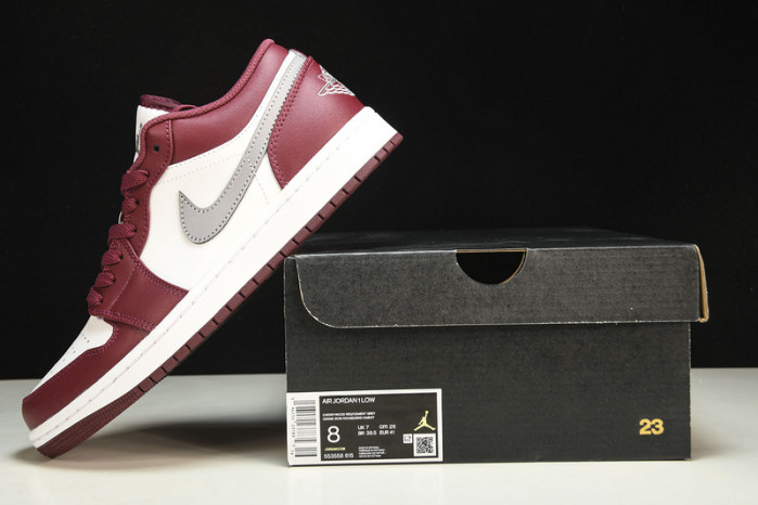 jordan 1 low white bordeaux 553558-615