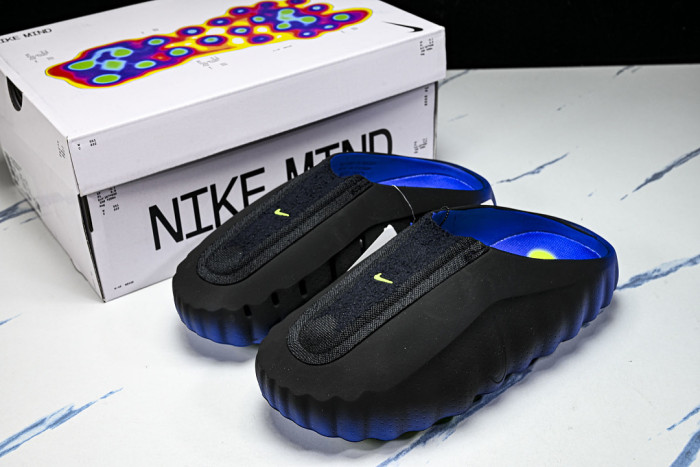 Nike Mind 001 Flyknit Slide Hyper Royal Black IR2175-400 (RUN SMALL,PLS 1 SIZE UP)